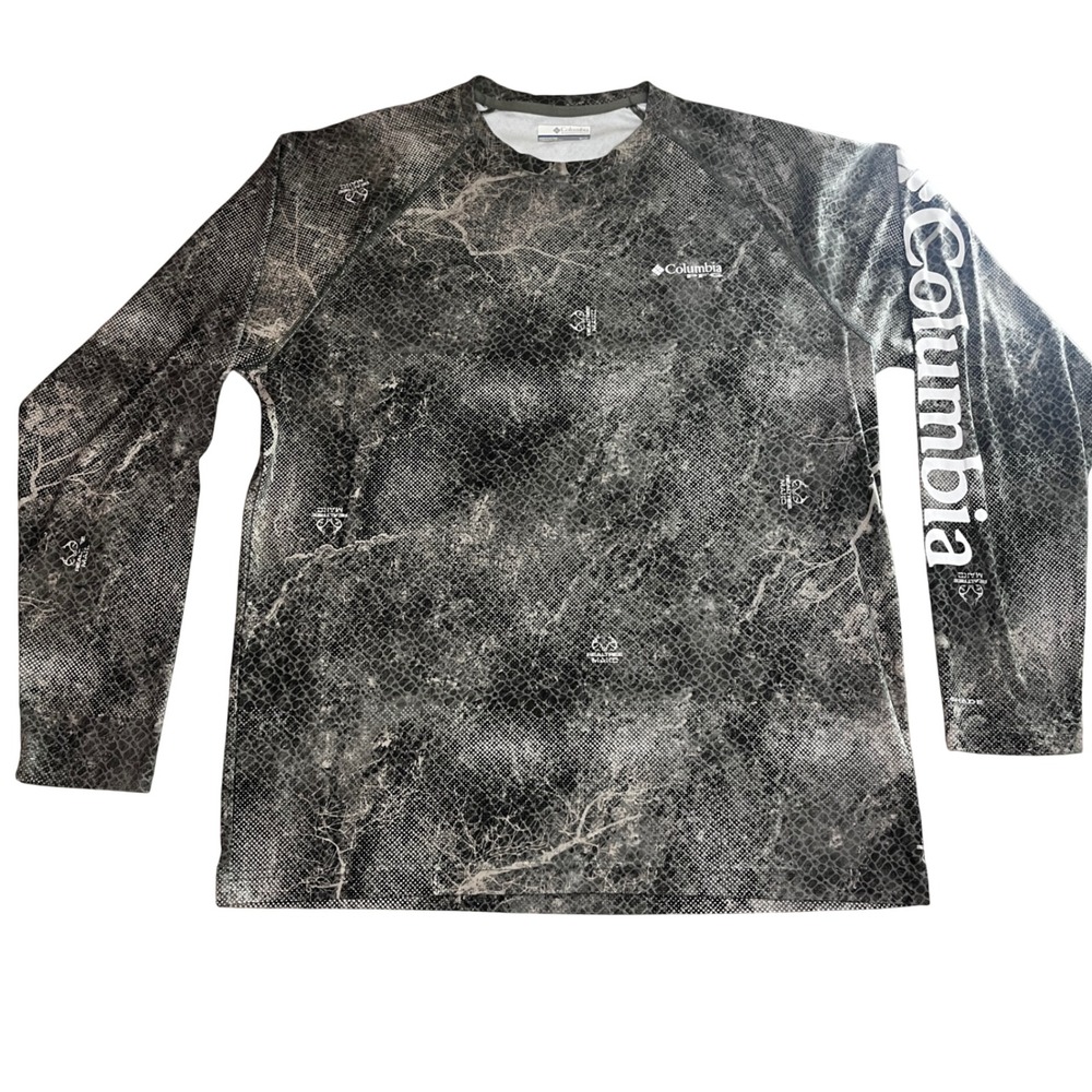 Columbia‎ Realtree Fishing Long Sleeve Shirt Men's M/M Camo Performance Outdoor